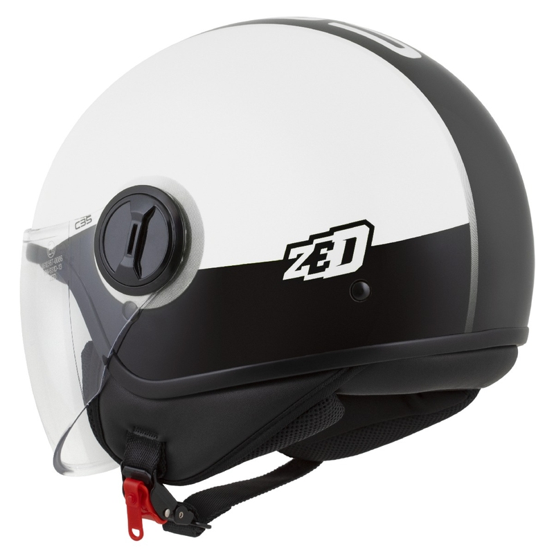Avoin moottoripyöräkypärä ZED C35 valkoinen-musta