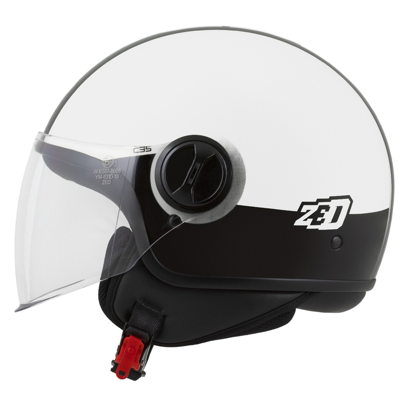 Avoin moottoripyöräkypärä ZED C35 valkoinen-musta