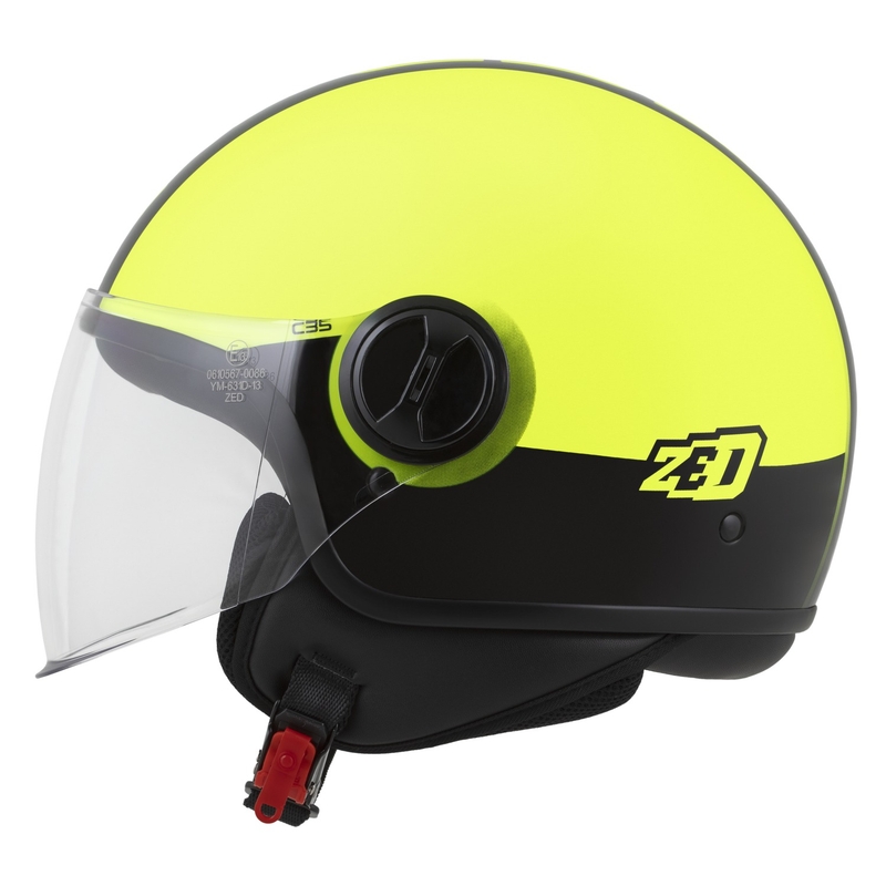 Avoin moottoripyöräilykypärä ZED C35 fluo kelta-musta