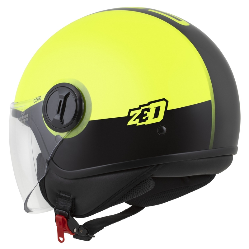 Avoin moottoripyöräilykypärä ZED C35 fluo kelta-musta