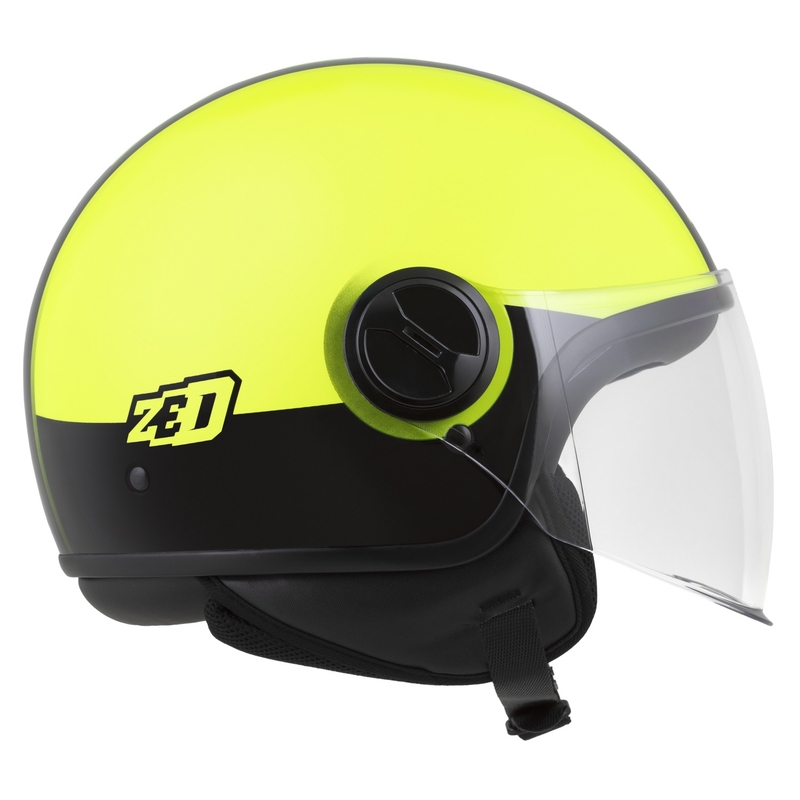 Avoin moottoripyöräilykypärä ZED C35 fluo kelta-musta