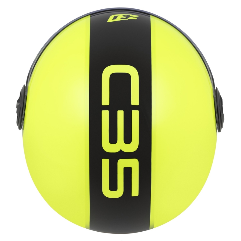 Avoin moottoripyöräilykypärä ZED C35 fluo kelta-musta
