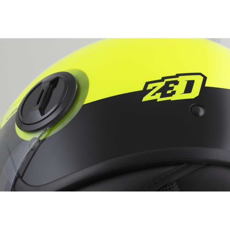 Avoin moottoripyöräilykypärä ZED C35 fluo kelta-musta