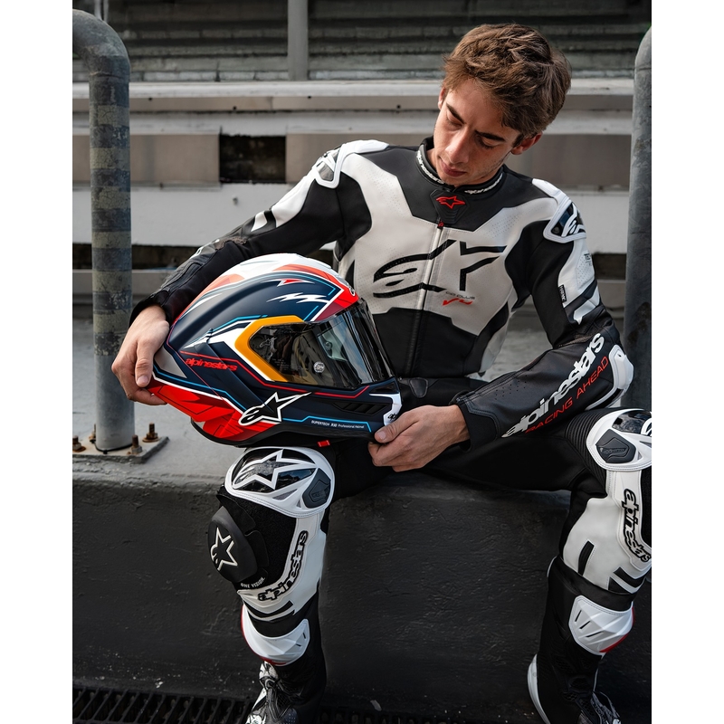 Alpinestars Supertech R-10 rajoitettu painos Pedro Acosta matta sininen-punainen-valkoinen integraali moottoripyöräilykypärä