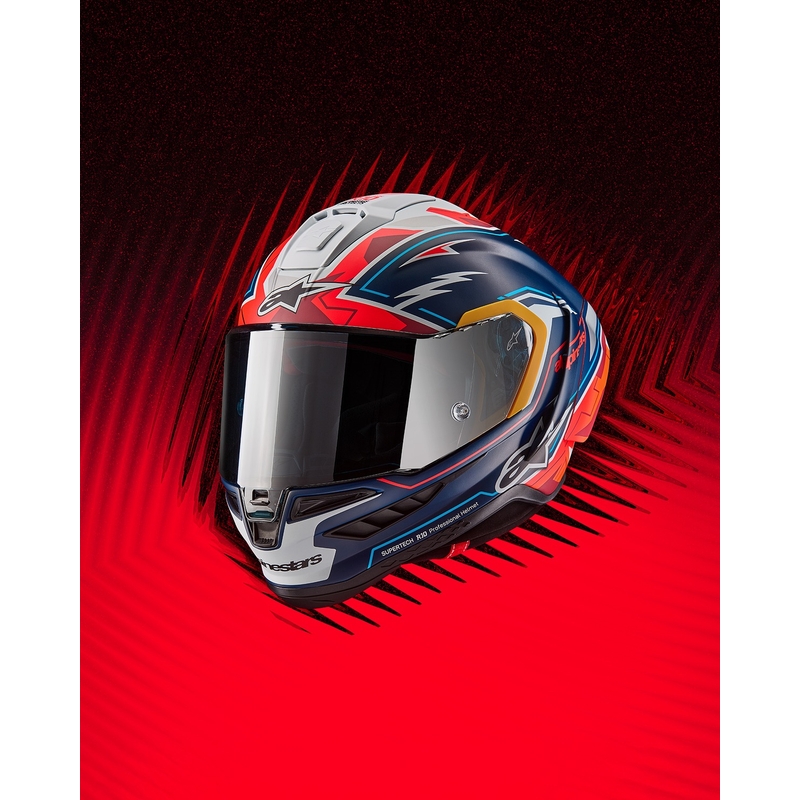 Alpinestars Supertech R-10 rajoitettu painos Pedro Acosta matta sininen-punainen-valkoinen integraali moottoripyöräilykypärä