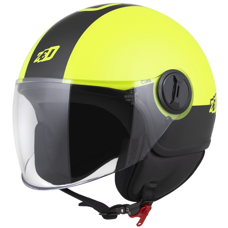 Avoin moottoripyöräilykypärä ZED C35 fluo kelta-musta