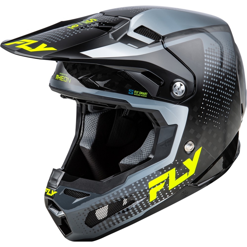 Motocross kypärä moottoripyörälle FLY Racing Formula S Carbon harmaa-fluo keltainen