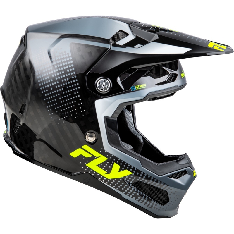 Motocross kypärä moottoripyörälle FLY Racing Formula S Carbon harmaa-fluo keltainen