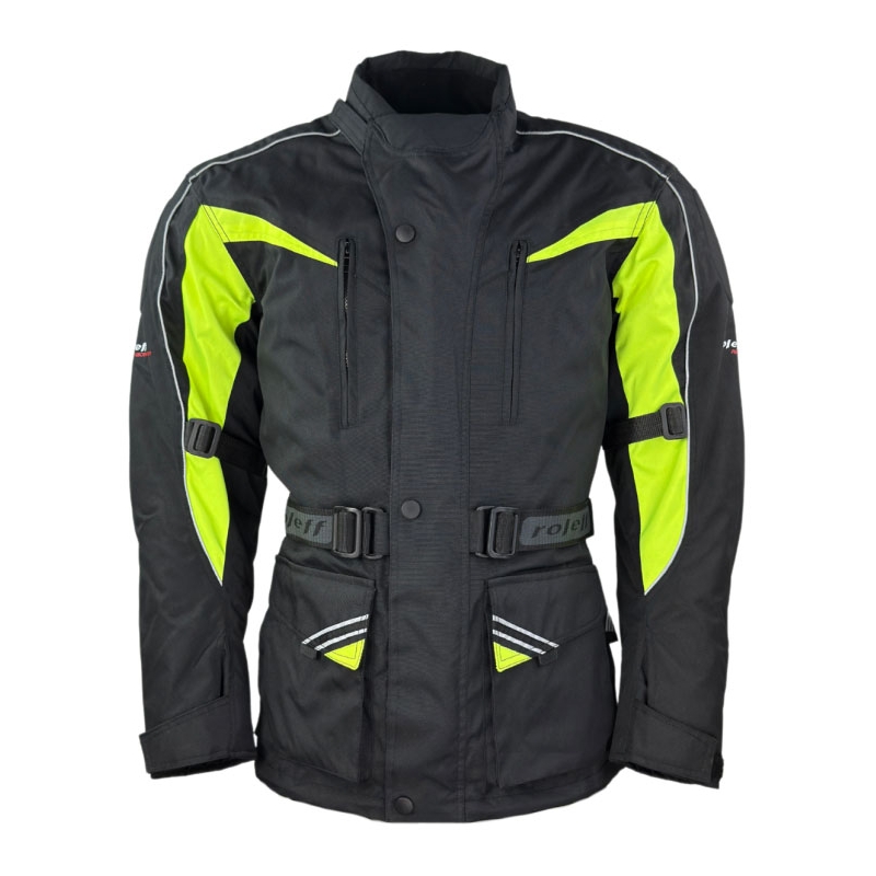 Moottoripyörätakki Roleff Kodra musta-fluokokeltainen