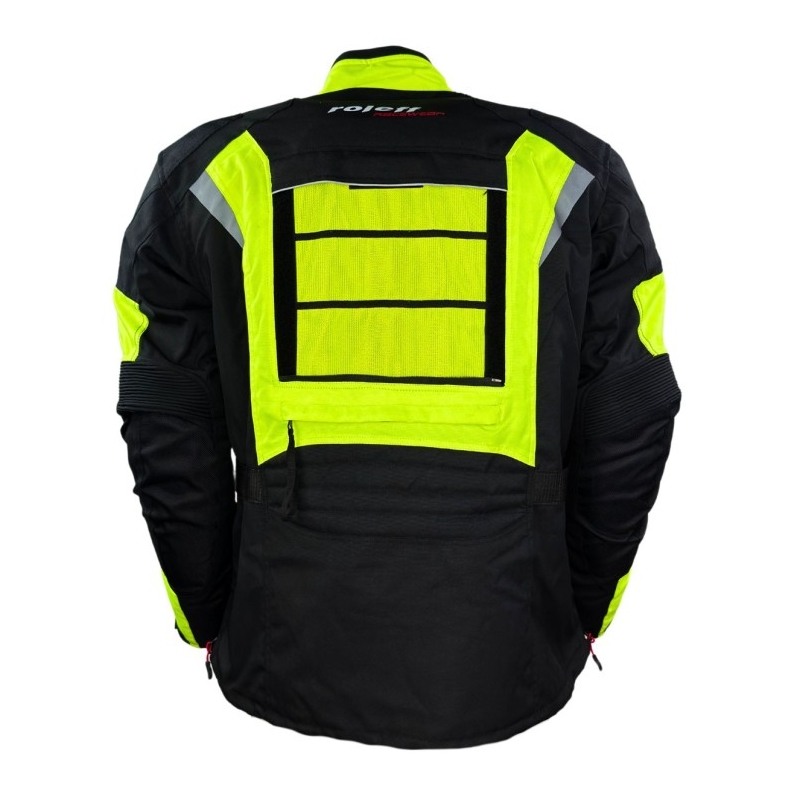 Moottoripyörätakki Roleff Kodra Enduro musta-fluo keltainen