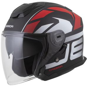 Cassida Jet Tech 2.0 RoTo avoin moottoripyöräilykypärä mattamusta-punavalkoinen mattamusta-punavalkoinen