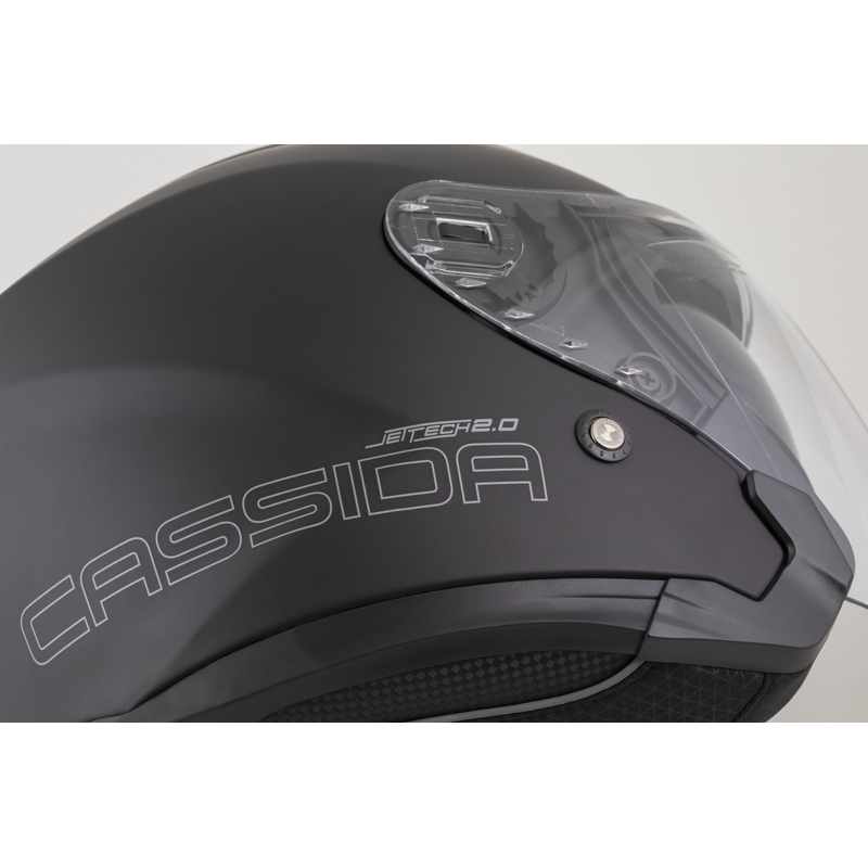 Cassida Jet Tech 2.0 Solid Matte Black-Grey Avoin moottoripyöräilykypärä