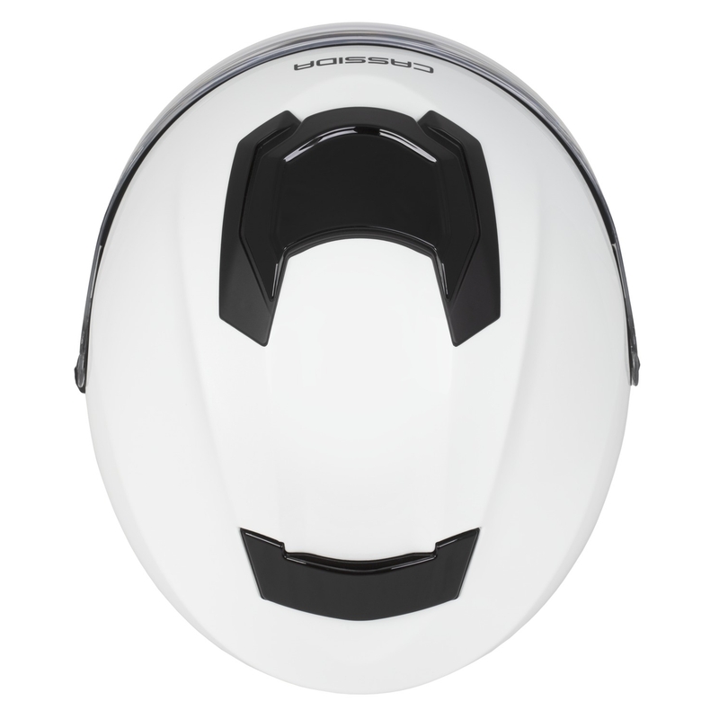 Cassida Jet Tech 2.0 Solid White-Black-Grey Avoin moottoripyöräilykypärä
