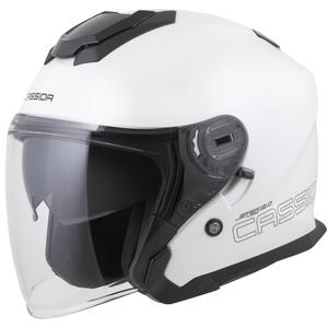 Cassida Jet Tech 2.0 Solid White-Black-Grey Avoin moottoripyöräilykypärä