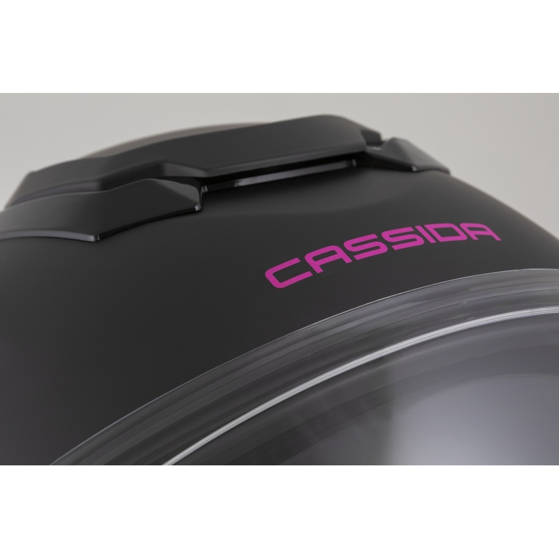 Cassida Jet Tech 2.0 Solid Matta Musta ja Vaaleanpunainen Avoin moottoripyöräilykypärä