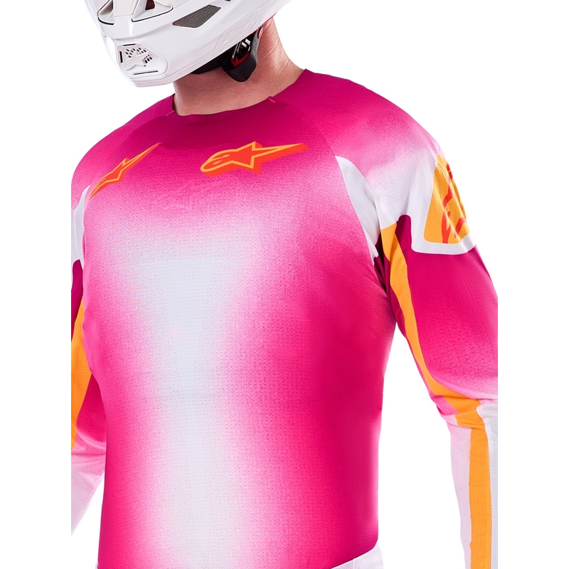 Alpinestars Supertech SX AFD rajoitettu painos MIG fluo vaaleanpunainen-valkoinen-oranssi motocross paita