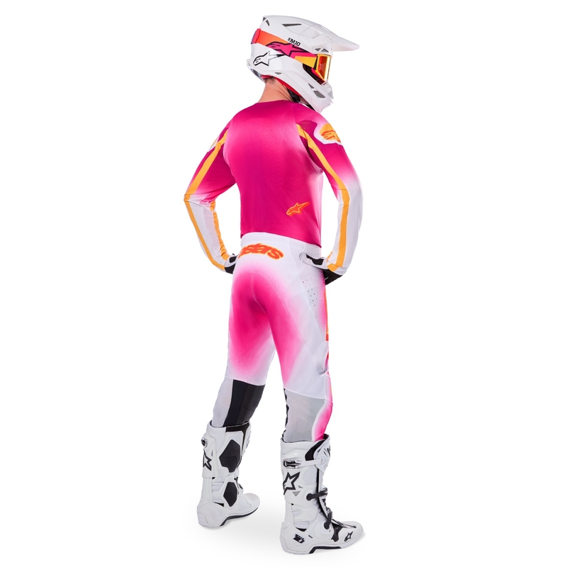 Alpinestars Supertech rajoitettu painos MIG fluo vaaleanpunainen-valko-oranssi motocross housut