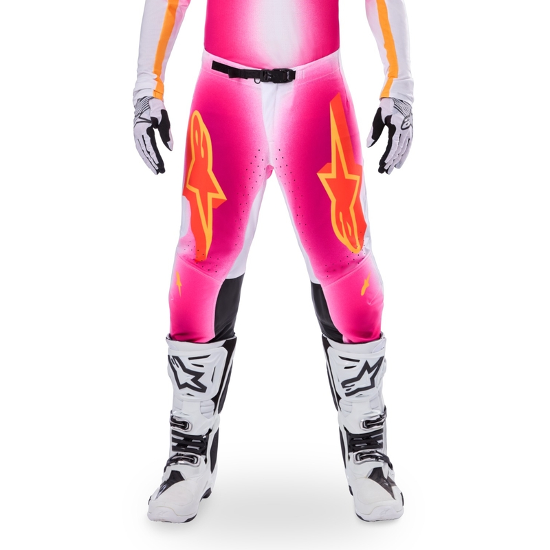 Alpinestars Supertech rajoitettu painos MIG fluo vaaleanpunainen-valko-oranssi motocross housut