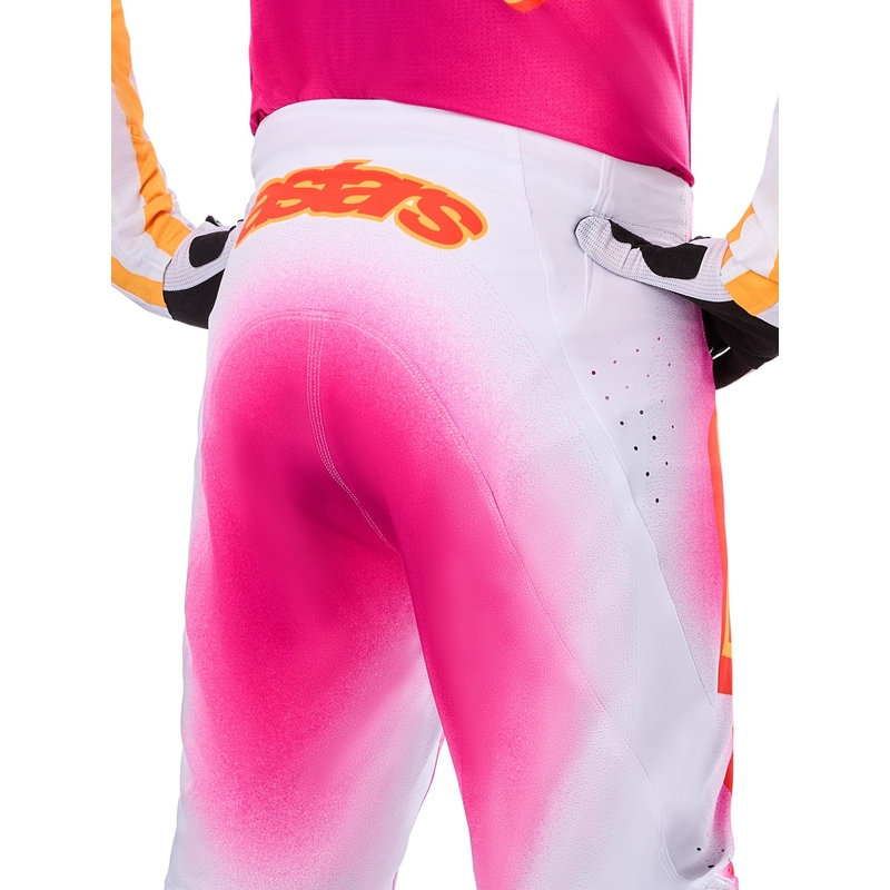 Alpinestars Supertech rajoitettu painos MIG fluo vaaleanpunainen-valko-oranssi motocross housut
