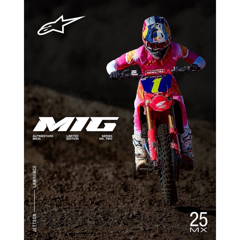 Alpinestars Supertech rajoitettu painos MIG fluo vaaleanpunainen-valko-oranssi motocross housut