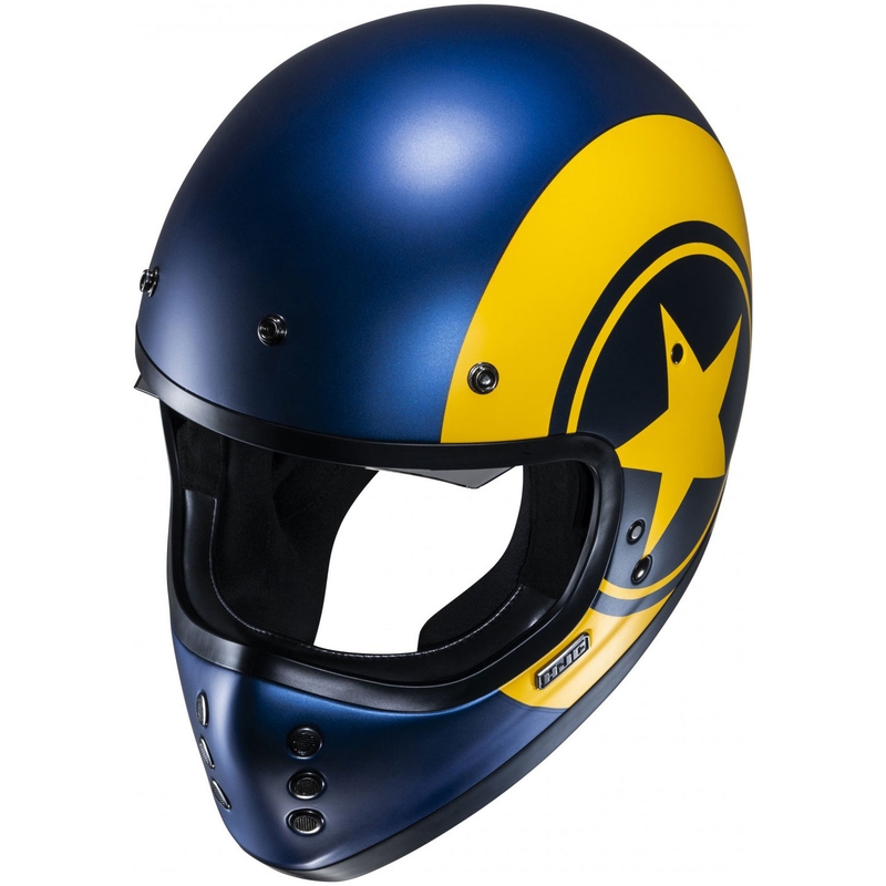 Integroitu moottoripyöräkypärä HJC V60 Nyx MC3SF sinikeltainen