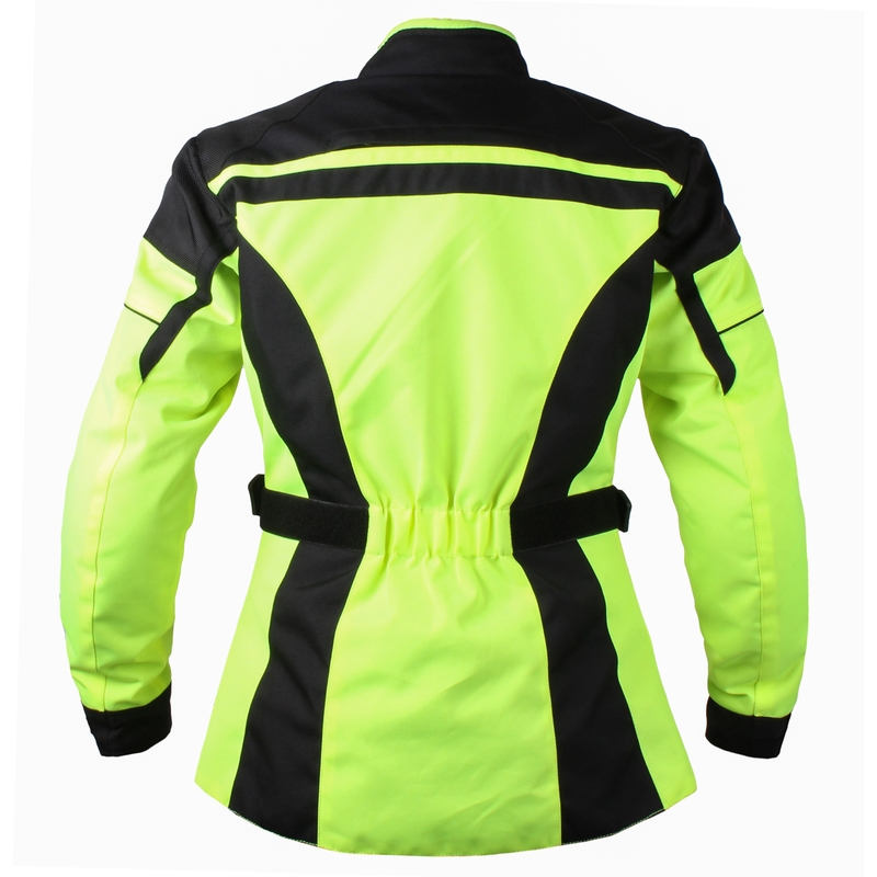 Dámská bunda na motorku RSA Paulina černo-fluo žlutá výprodej