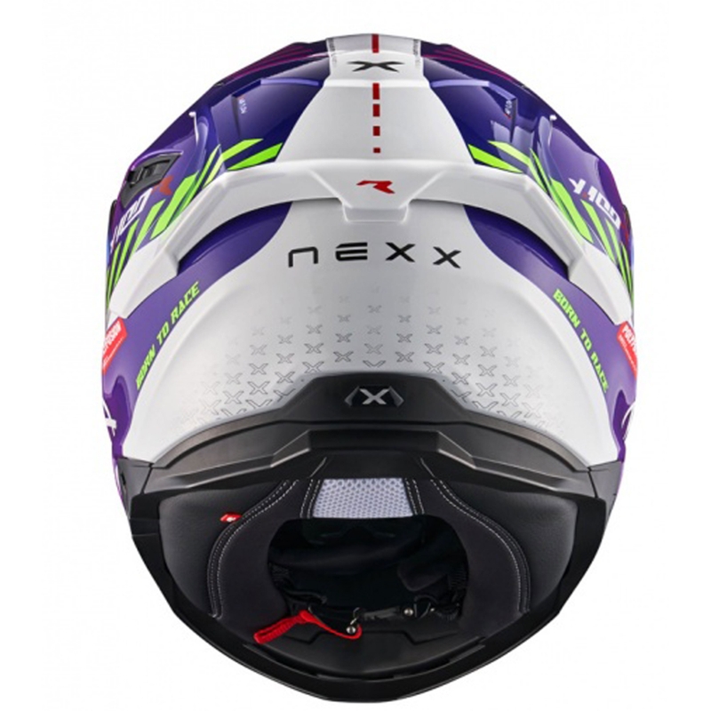 NEXX Y.100R Fade violetti ja valkoinen integroitu moottoripyöräilykypärä