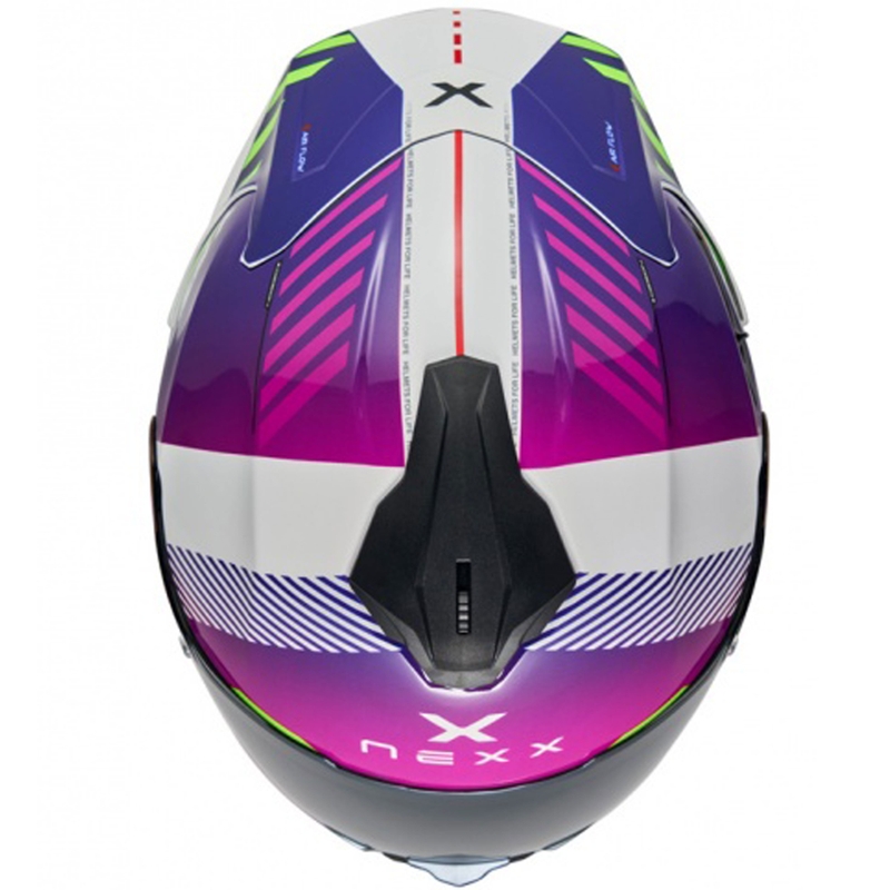 NEXX Y.100R Fade violetti ja valkoinen integroitu moottoripyöräilykypärä