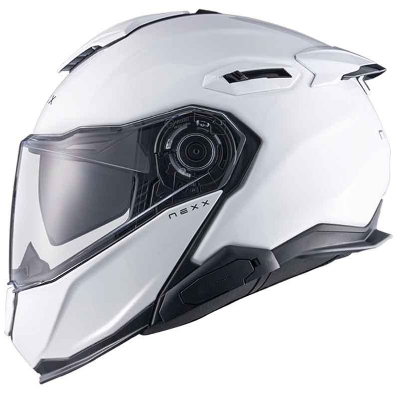 Nexx X.Lifetour Plain matta valkoinen flip-up moottoripyöräilykypärä