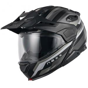 Flip-up moottoripyöräilykypärä Nexx X.Lifecountry Westbound matta musta-harmaa