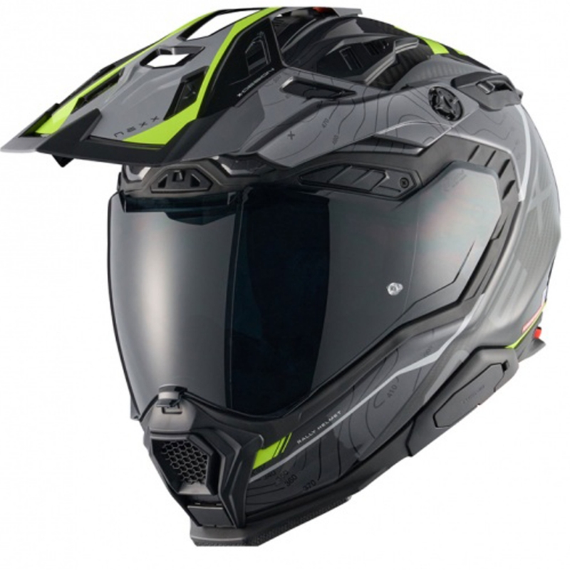 Enduro-moottoripyöräilykypärä Nexx X.WED3 Furka harmaa-fluo-keltainen
