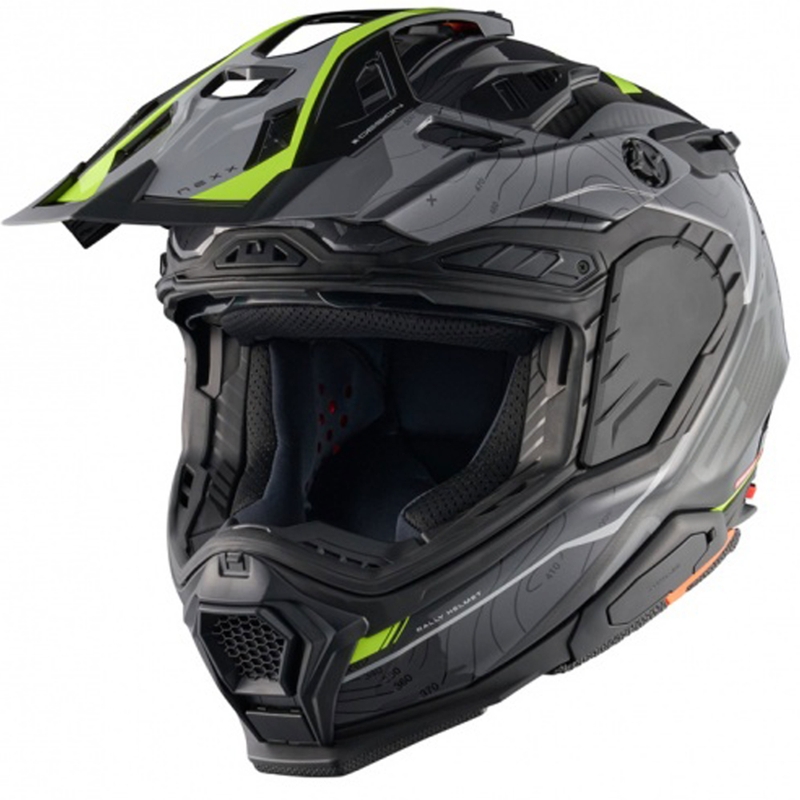 Enduro-moottoripyöräilykypärä Nexx X.WED3 Furka harmaa-fluo-keltainen
