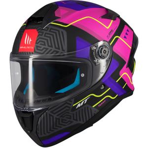 MT Targo S Brik integroitu moottoripyöräilykypärä mattamusta ja vaaleanpunainen