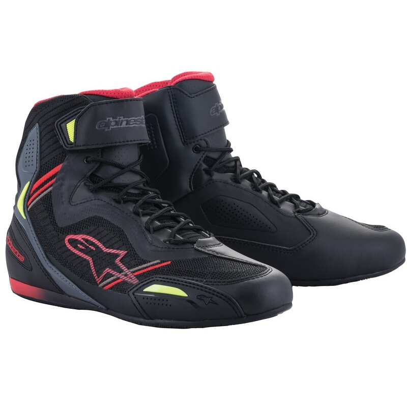 Alpinestars Faster 3 Rideknit Black-Red-Fluo Yellow-Grey Moottoripyöräilykengät