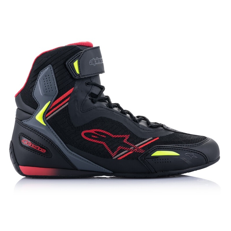 Alpinestars Faster 3 Rideknit Black-Red-Fluo Yellow-Grey Moottoripyöräilykengät