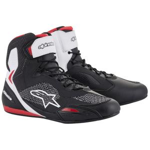 Alpinestars Faster 3 Rideknit Musta, valkoinen ja punainen moottoripyöräsaappaat