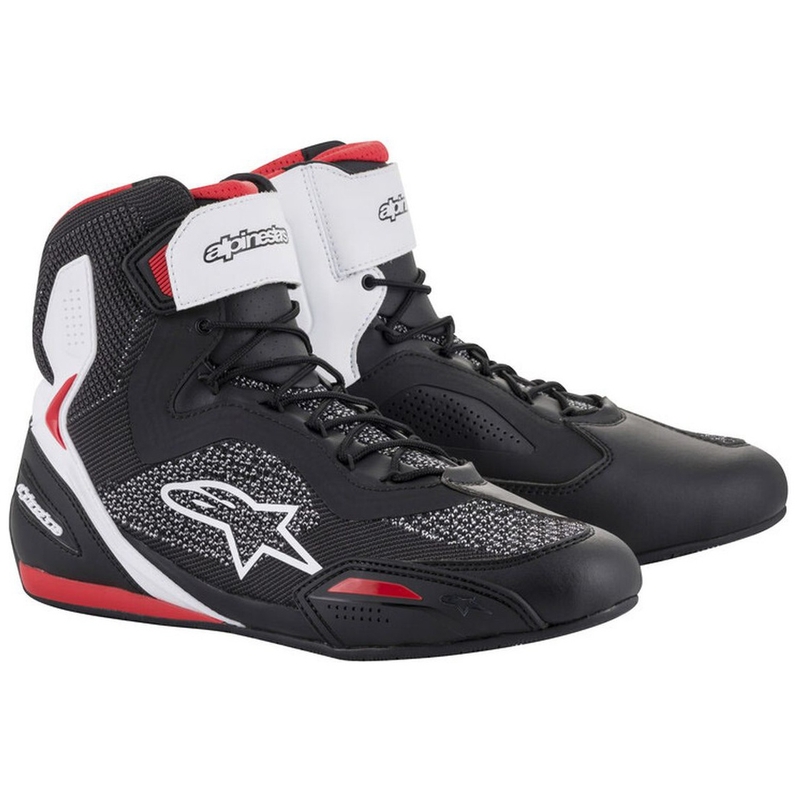 Alpinestars Faster 3 Rideknit Musta, valkoinen ja punainen moottoripyöräsaappaat