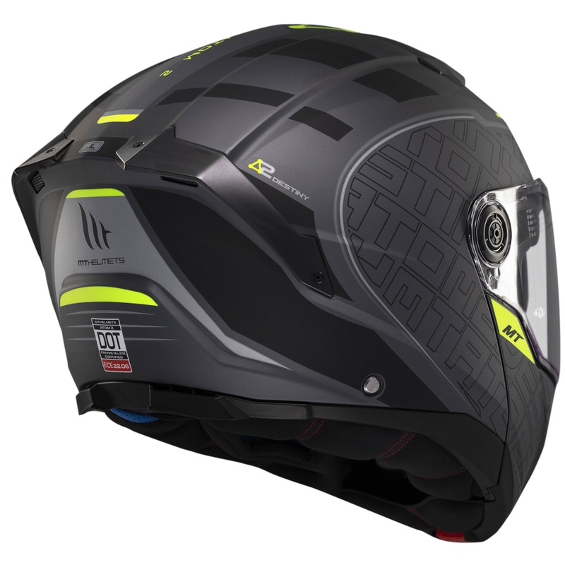 MT Atom 2 SV Destiny flip-up moottoripyöräilykypärä mattamusta-harmaa