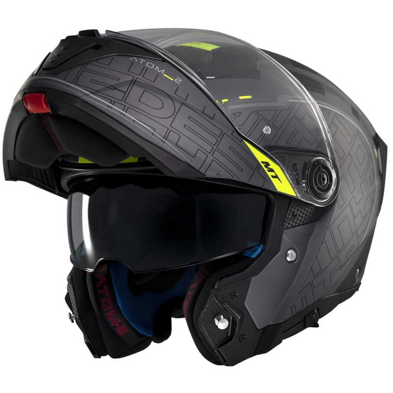 MT Atom 2 SV Destiny flip-up moottoripyöräilykypärä mattamusta-harmaa