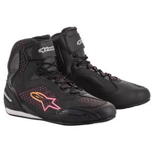Alpinestars Naisten Stella Faster 3 Rideknit Musta, keltainen ja vaaleanpunainen moottoripyöräsaappaat