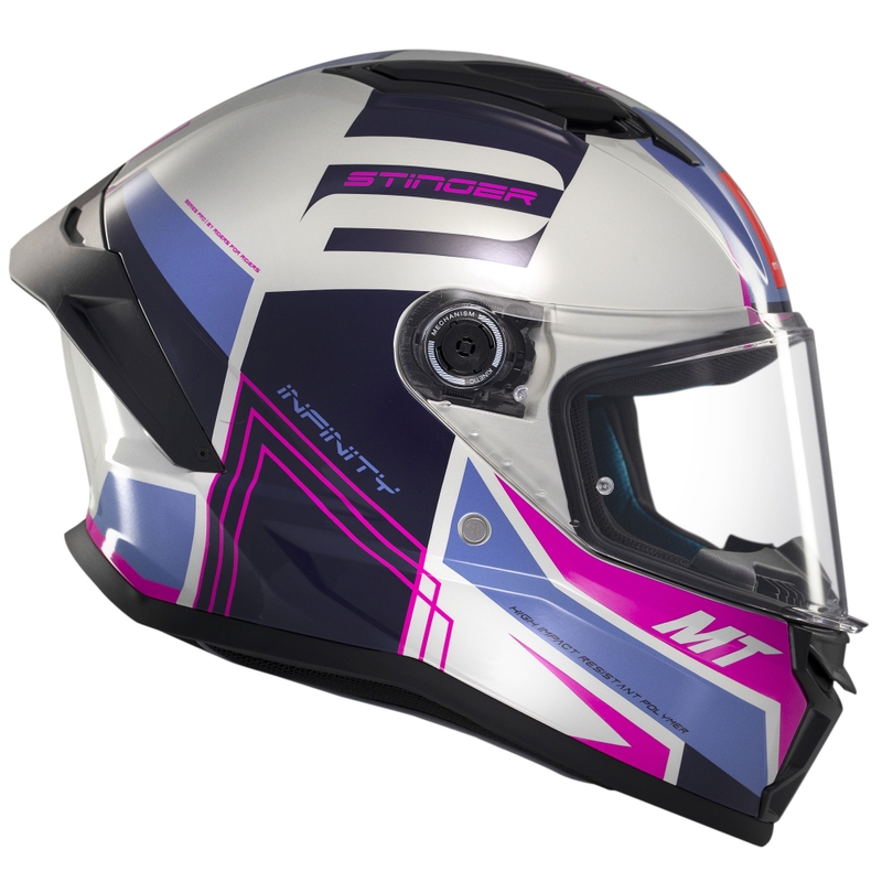 MT Stinger 2 Tron integraali moottoripyöräilykypärä harmaa-violetti-pinkki