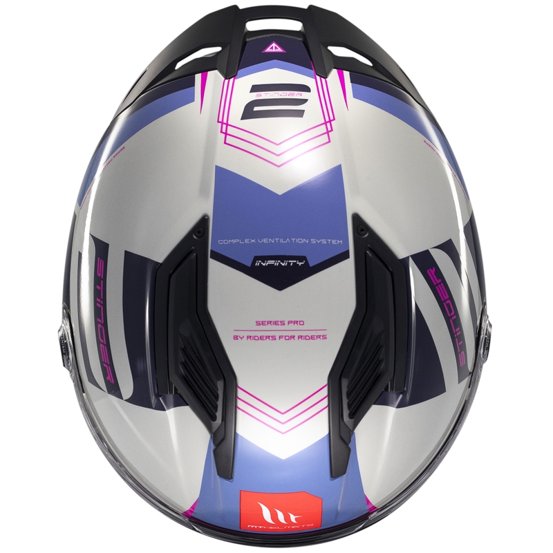 MT Stinger 2 Tron integraali moottoripyöräilykypärä harmaa-violetti-pinkki