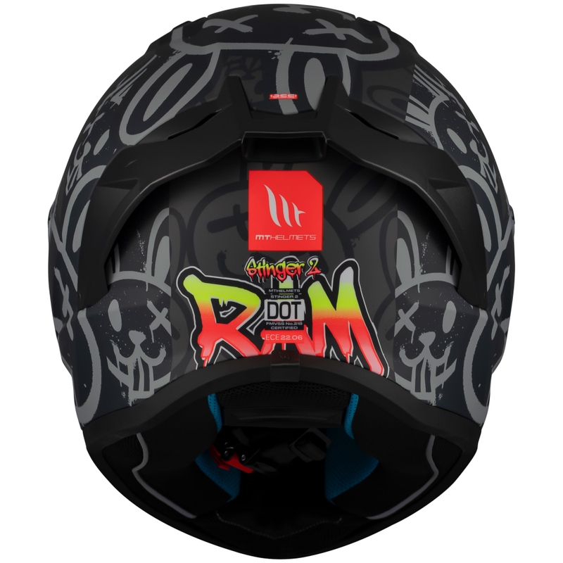 MT Stinger 2 RAM F1 musta-harmaa integraalinen moottoripyöräilykypärä