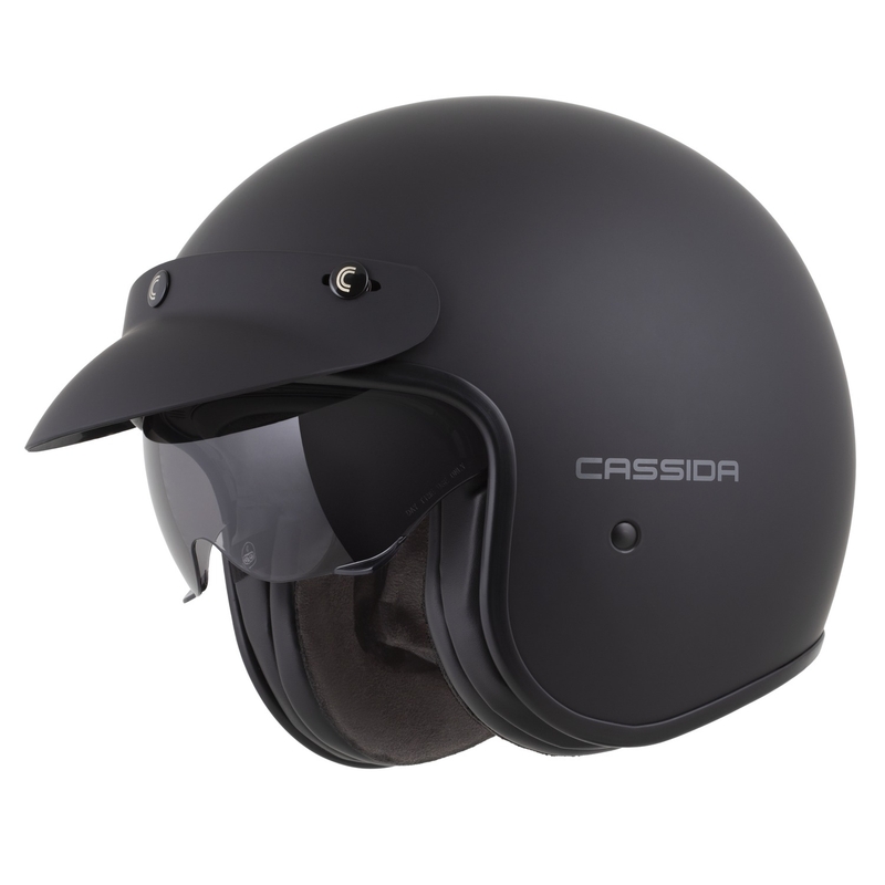 Cassida Oxygen 2.0 Solid Matte Black-Dark Grey Avoin moottoripyöräilykypärä