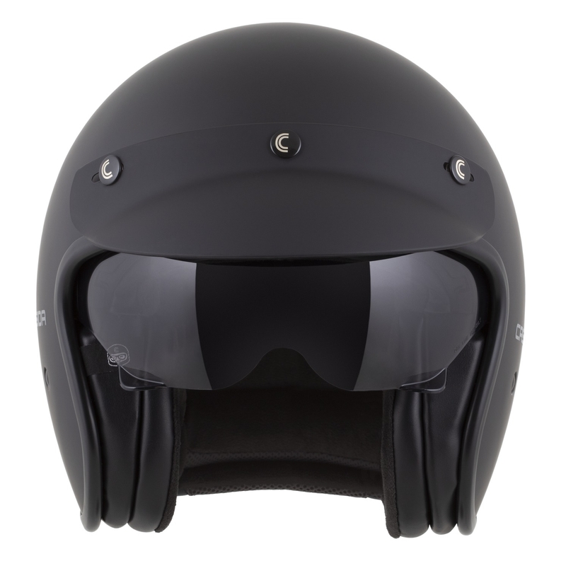 Cassida Oxygen 2.0 Solid Matte Black-Dark Grey Avoin moottoripyöräilykypärä
