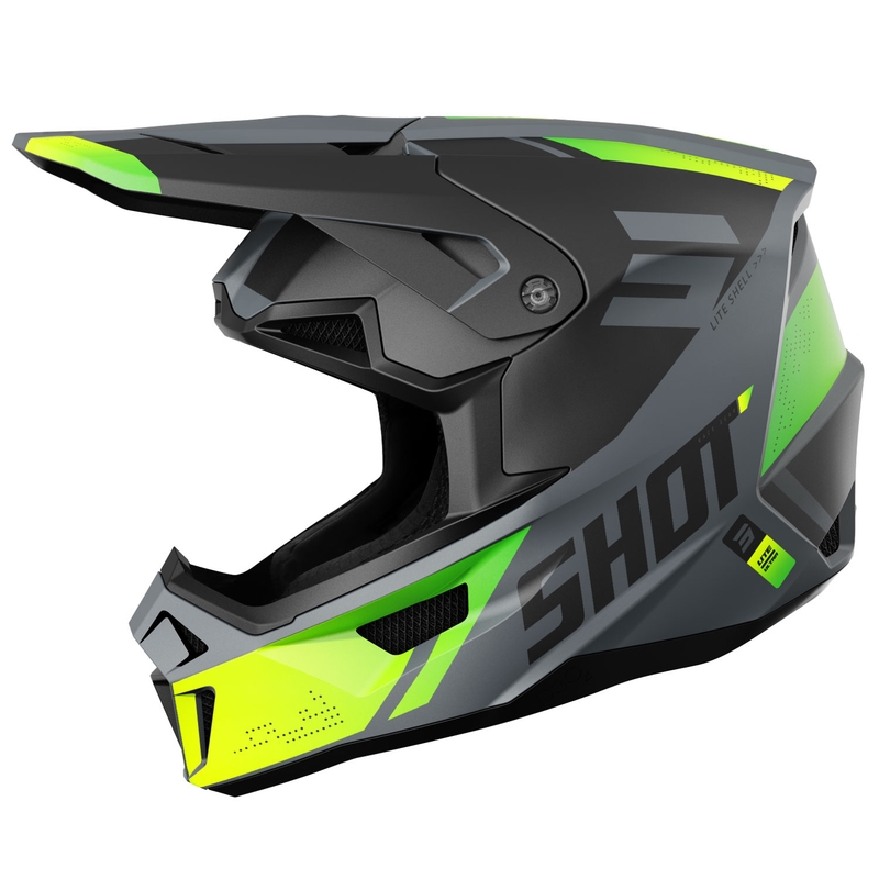 Motocross kypärä Shot Lite Ultra matt fluo keltainen