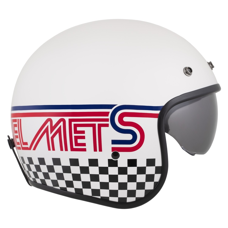 Cassida Oxygen 2.0 Rondo avoin moottoripyöräilykypärä helmiäisvalkoinen-punainen-punasininen-musta