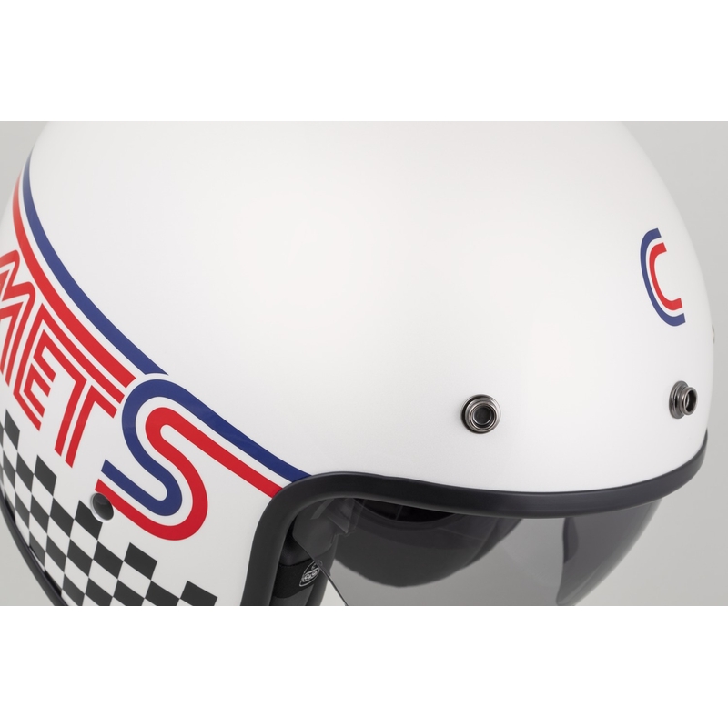 Cassida Oxygen 2.0 Rondo avoin moottoripyöräilykypärä helmiäisvalkoinen-punainen-punasininen-musta