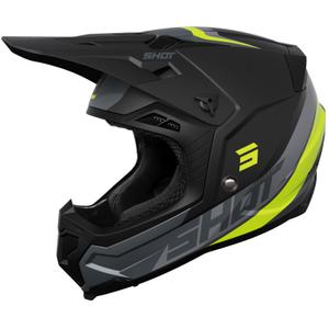 Motocross kypärä Shot Core Custom musta-fluo keltainen