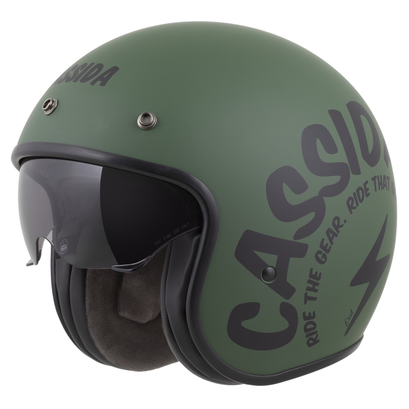 Cassida Oxygen 2.0 Gear open moottoripyöräilykypärä matta vihreä-musta